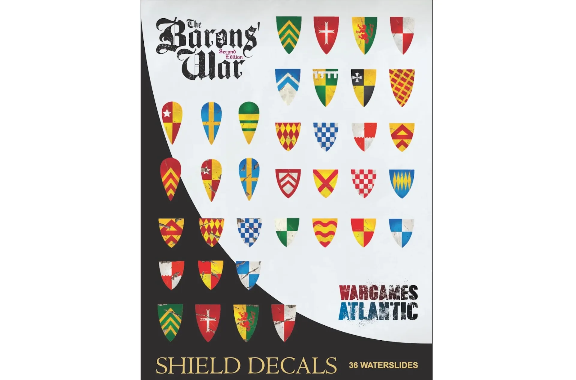[WAA WS001] Wargames Atlantic : Shield Decals 01 "Knight 01" (36pcs) │ The Baron's War
