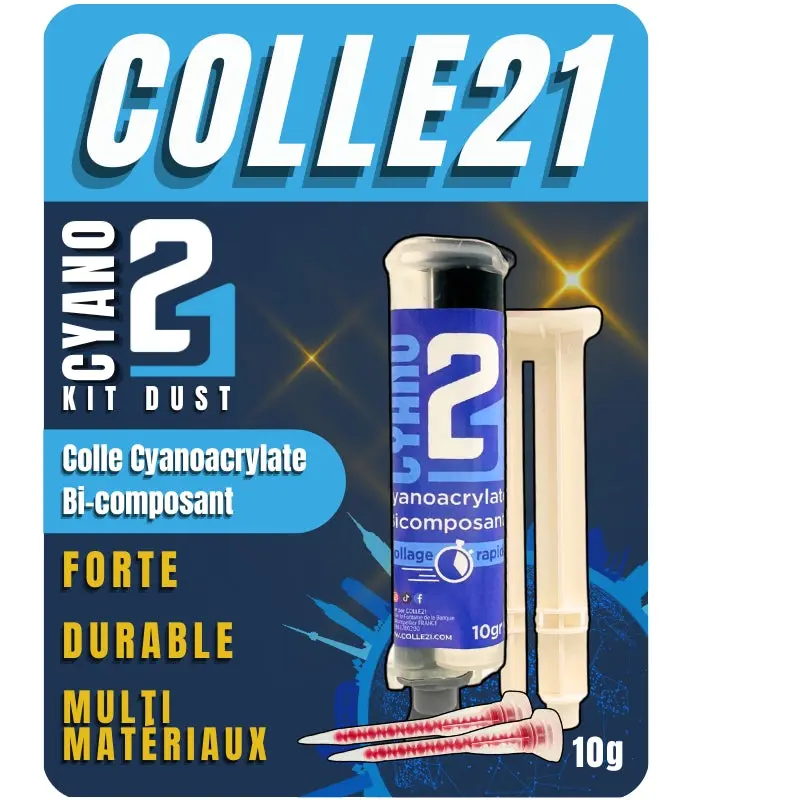 [C21 CO_BICO10] Colle21 : Colle Cyanoacrylate Bi Composante (10g)