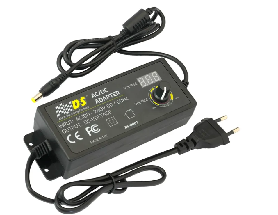 [DS DS-0007] DS Racing : Power Supply DS-P4 Switch Complete universal power unit for any track system. Stabilized and rectified. Restart power button. ADjustable voltaje from 6v to 18v