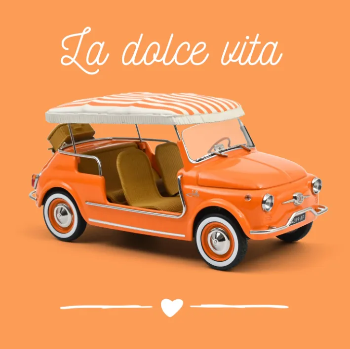 Norev : Fiat 500 Jolly │ 1965 - Orange [1/18]