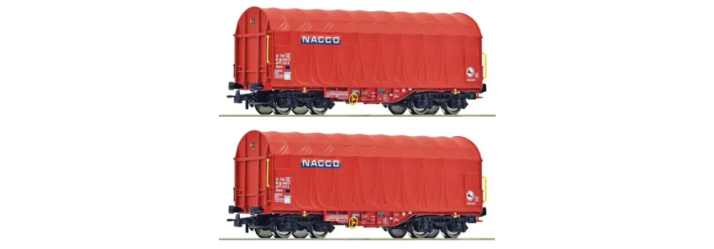Roco : Kit de 2 pièces wagon à bâche coulissante, NACCO
