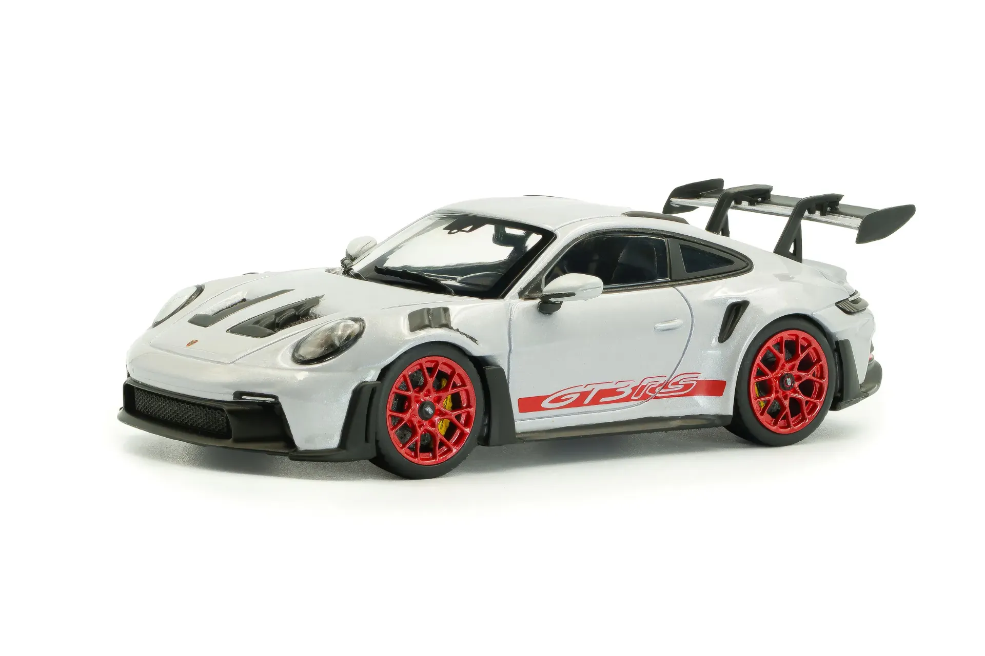 Solido : Porsche 911 (992) GT3 RS │ Ice Grey Metallic w/Pyro Red - 2023 [1/43]