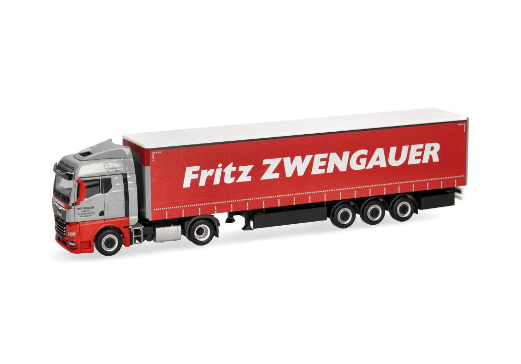 Herpa : Camion semi-remorque MAN TGX GM avec bâche à rideaux "Zwengauer"