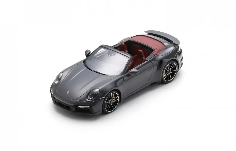 Schuco : Porsche 992 Turbo S Cabriolet │ 2022 - Agate Grey [1/18]