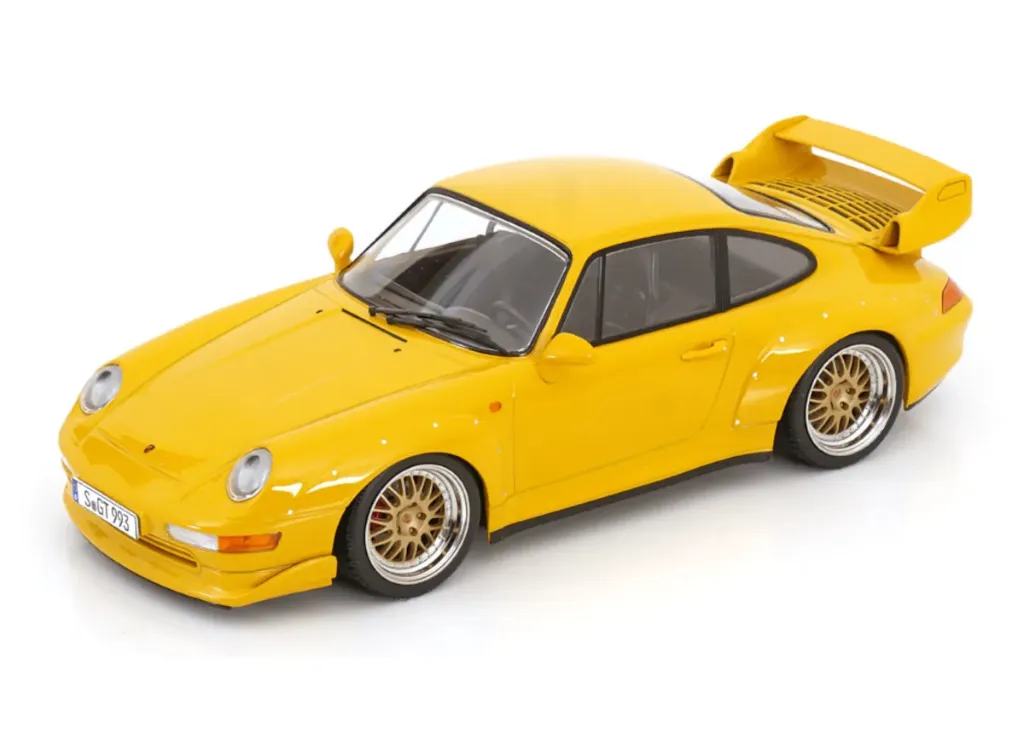 KK-Scale : Porsche 911 993 GT2 Jaune Jantes BBS 1996 [1/18]