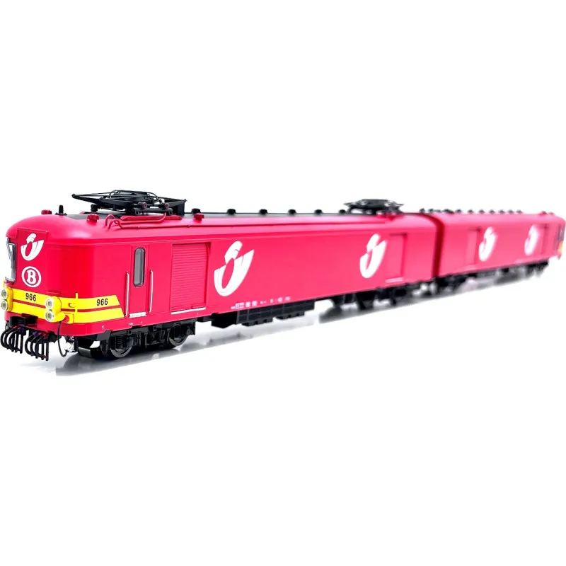 [BMOD VB-7205.03] Bmodels : Automotrice AM54 Postal Nouveau Logo - Toit Noire - SNCB NMBS DCC Sound - Epoque V