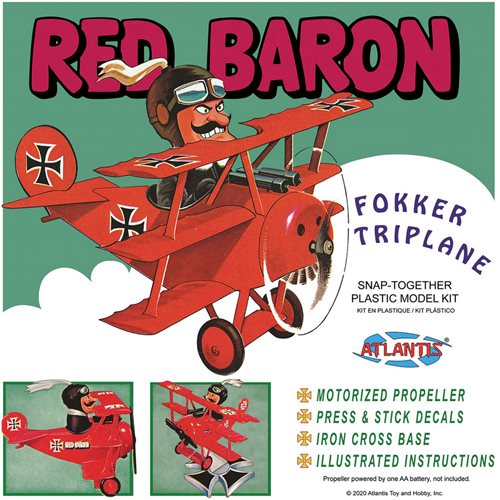 Atlantis : Red Baron Fokker Tri Plane Snap Model Kit