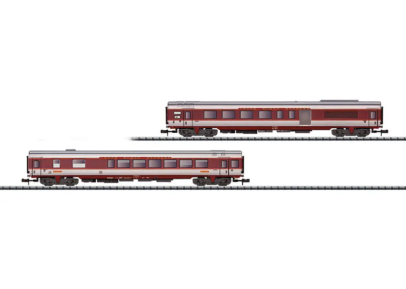 Minitrix : Voitures Grand Confort SNCF Continu Epoque IV avec éclairage