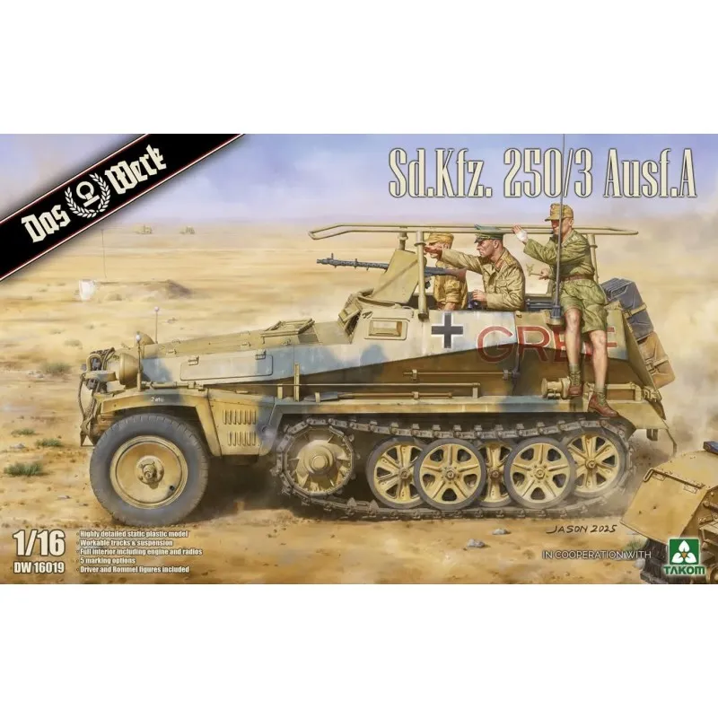 [DAW DW16019] Das Werk : Sd.Kfz. 250/3 Ausf.A "German WW2 radio/commande halftrack" [1/16]