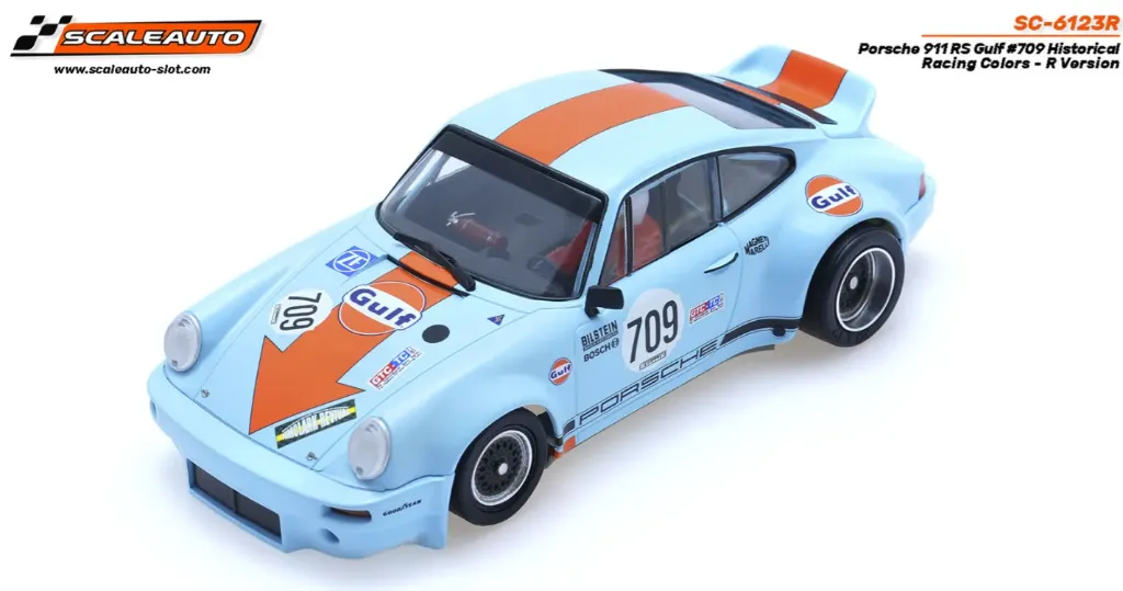 Scaleauto : Porsche 911 RS 2.7 Gulf n°709 R chassis