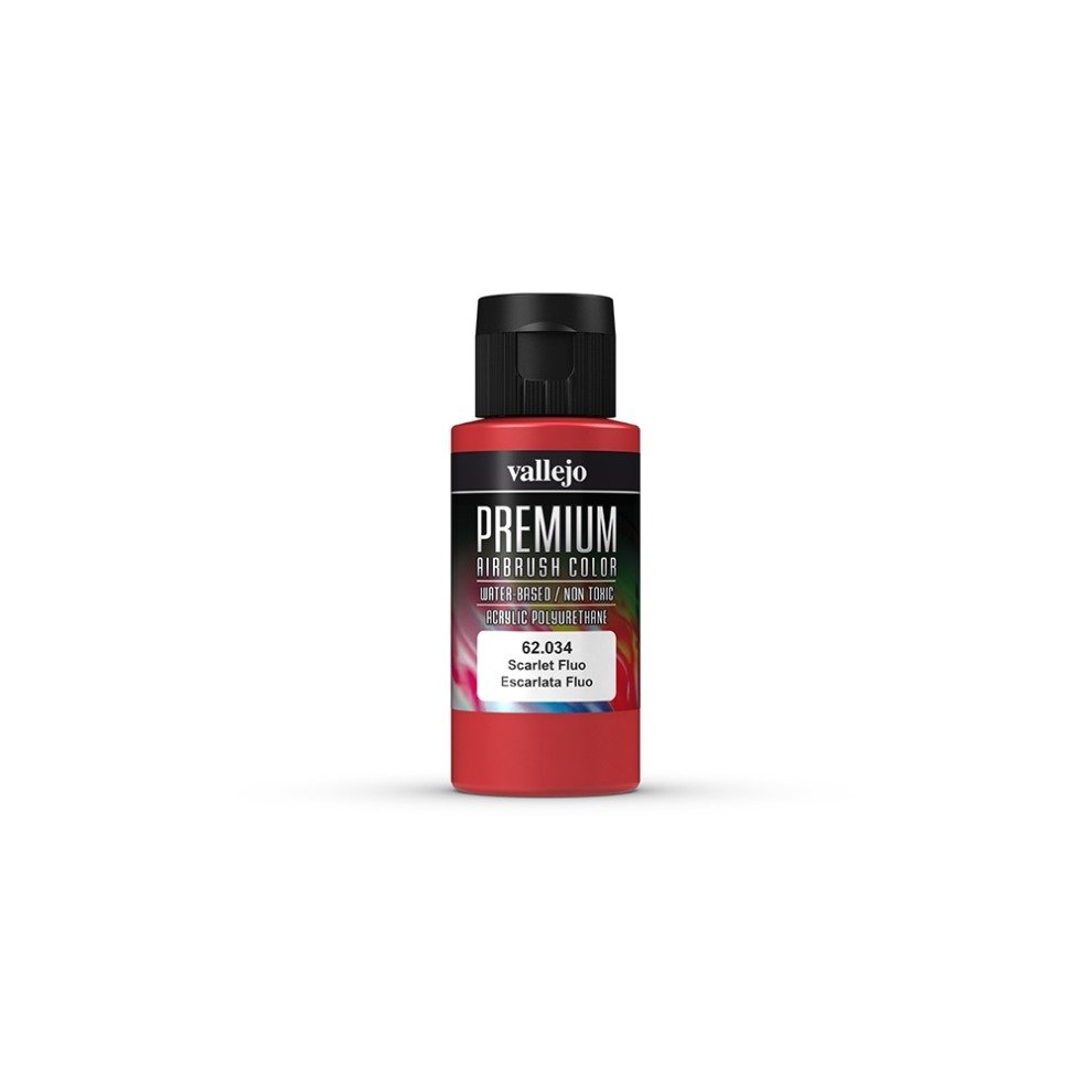 Val62034 - Av Vallejo Premium Color - 60ml - Scarlet Fluorescent