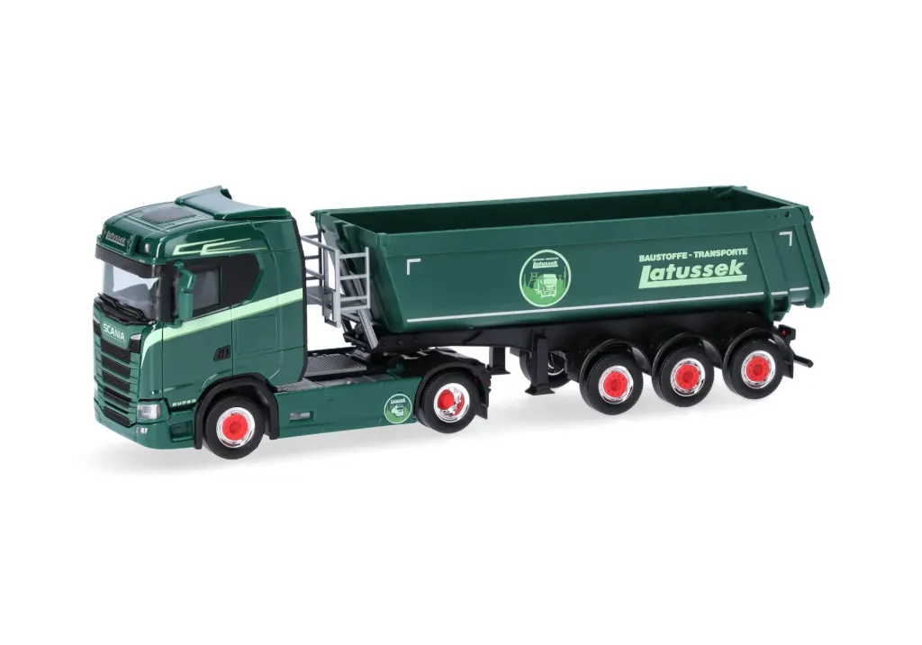 Herpa : Camion Scania CS 20 ND semi-remorque benne Latussek [1/87 - HO]