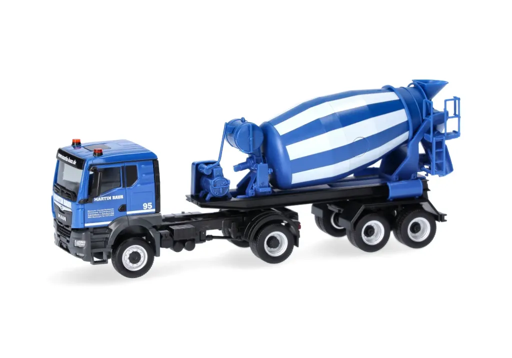 Herpa : Camion MAN TGS TN semi-remorque bétonnière Martin Baur [1/87 - HO]