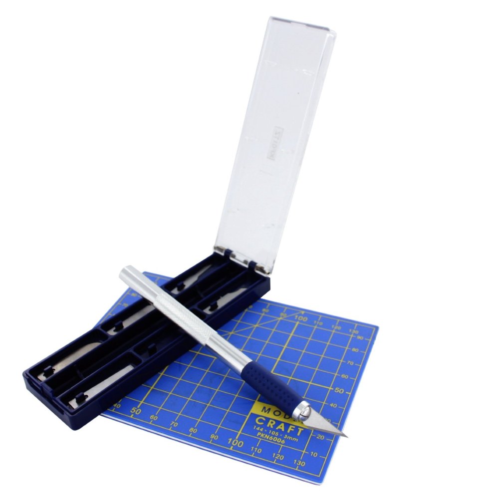 [MODC PKN2008] Modelcraft Craft Knife & A6 Cutting Mat Set, 8 Piece