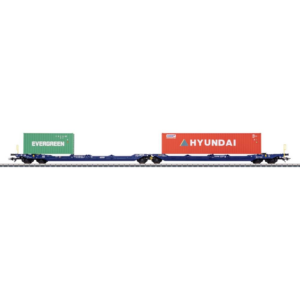 [MKN 47474] Märklin : Wagon Sdggmrss double " Evergreen  - Hyundai" DB AC Epoque VI