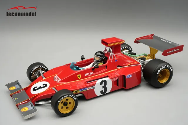 [TEN TMD18-412B] Tecnomodel : Ferrari 312B3-73 1973 Jacky Ickx n°3 GP Italie avec Pilote [1/18]