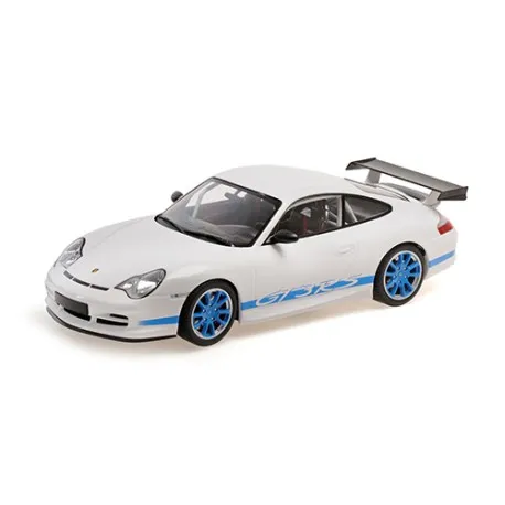 Minichamps : Porsche 911 GT3 RS 2002 Blanche with stripe bleu [1/18]