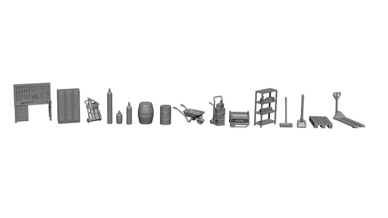 Noch : 3D Kit Industrie et commerces a peindre (1/87)