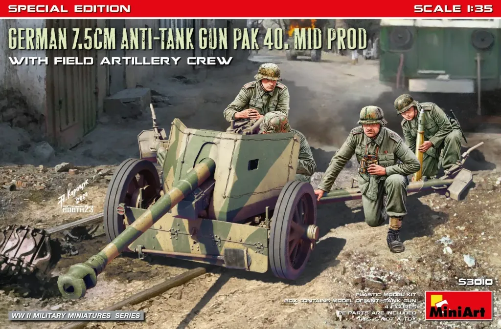 Miniart : Canon Anti Char 7.5cm PAK 40 Mid. Production avec artilleurs SPECIAL EDITION [1/35]