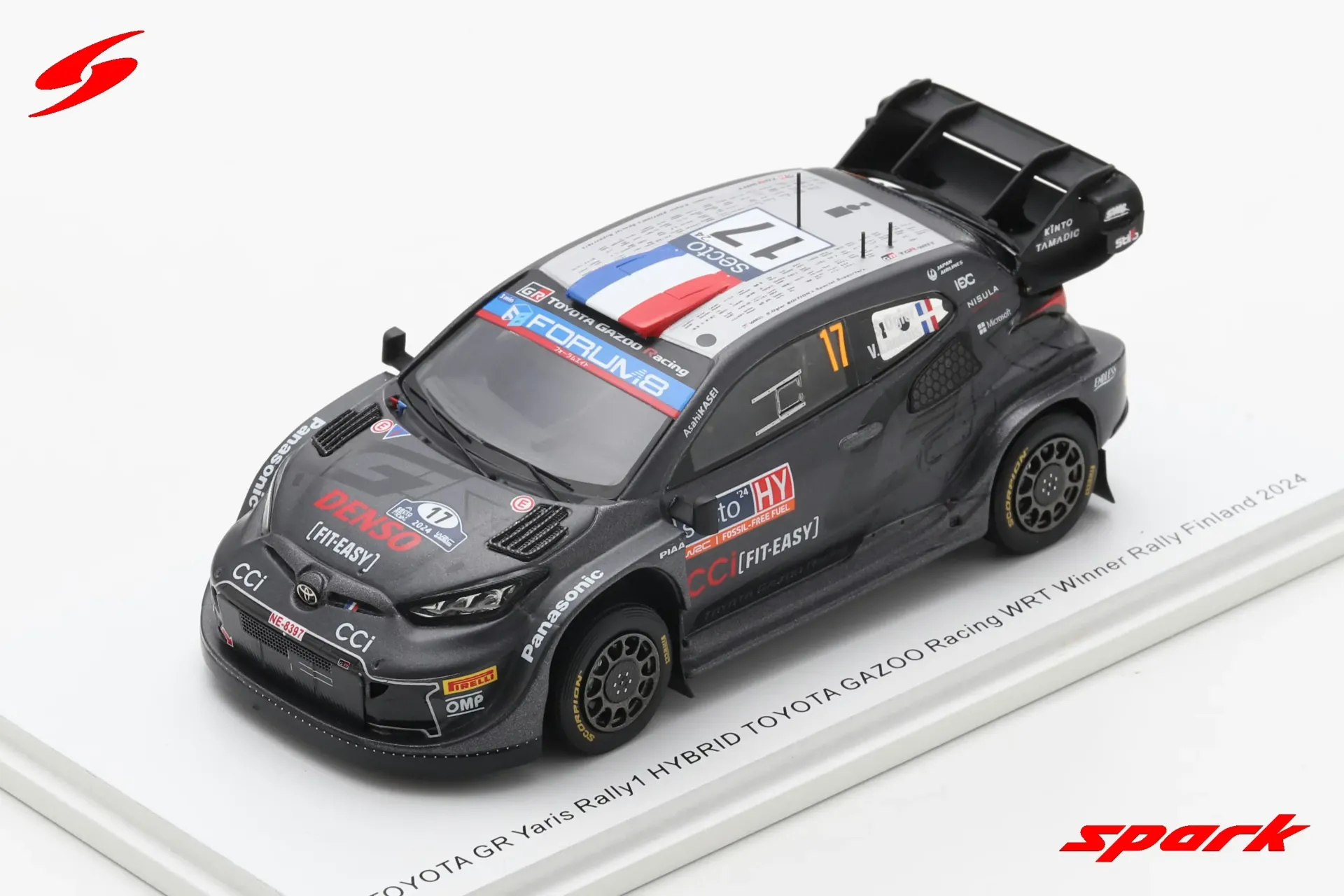 Spark : TOYOTA GR Yaris Rally1 HYBRID No.17 TOYOTA GAZOO Racing WRT Winner Rally Finland 2024 S. Ogier - V. Landais (1/43)