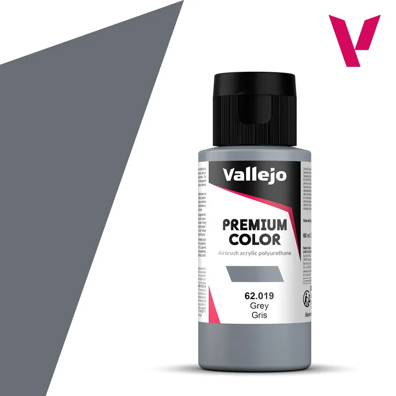 [VAL 62.019] Vallejo Premium : Grey (Peinture Acrylique Polyuréthane) (60ml) │ Ref. 62.019