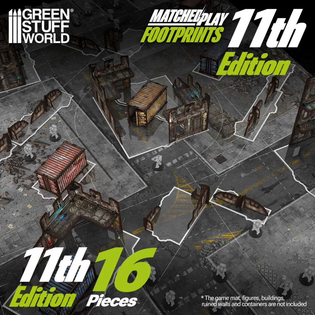 [GSW 14646] Green Stuff World : Glasspack Transparante Terrein Footprints Set Compatibel met WH40K 11e Editie