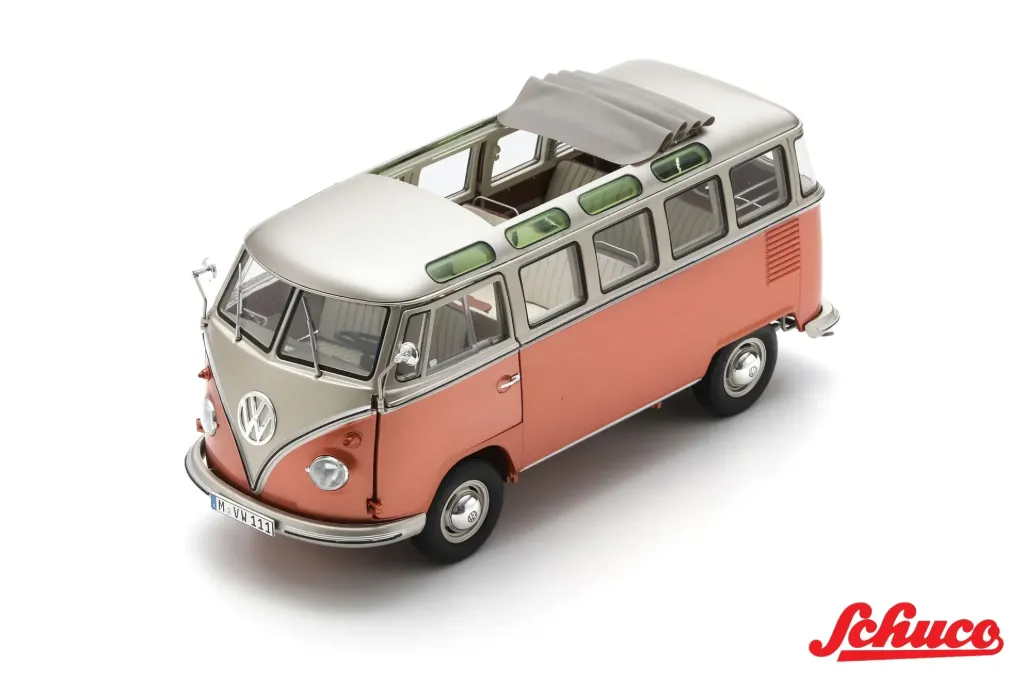 Schuco : VW T1 Samba, rood [1/18]