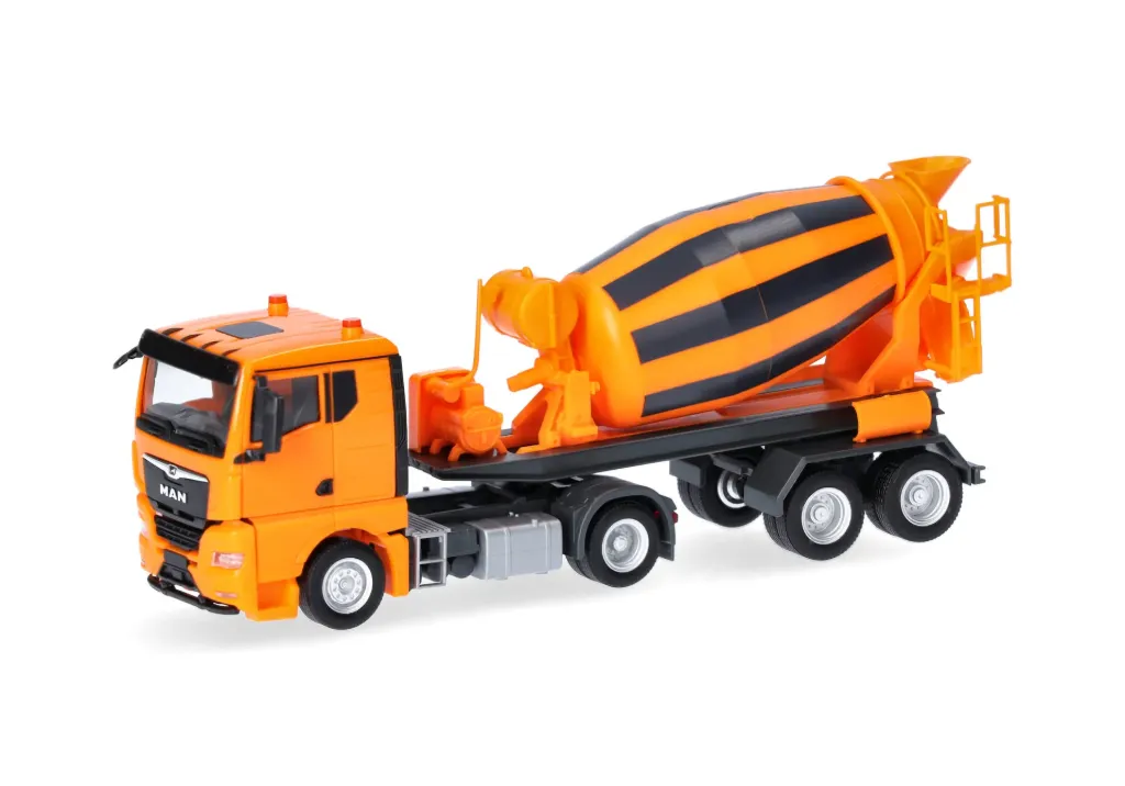 [HER 320573] Herpa : Vrachtwagen MAN TGX GN betonmixer oplegger, oranje [1/87 - HO]