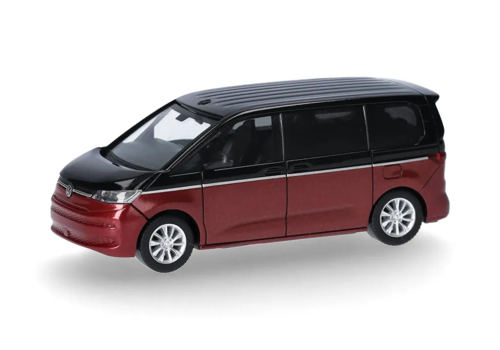 Herpa : Volkswagen (VW) Multivan, noir profond/rouge Fortana [1/87 - HO]