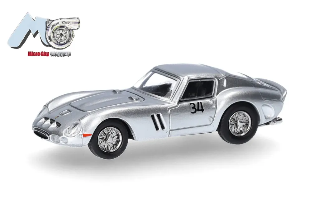 MicroCity : Ferrari 250 GTO #34, zilver [1/87 - HO]
