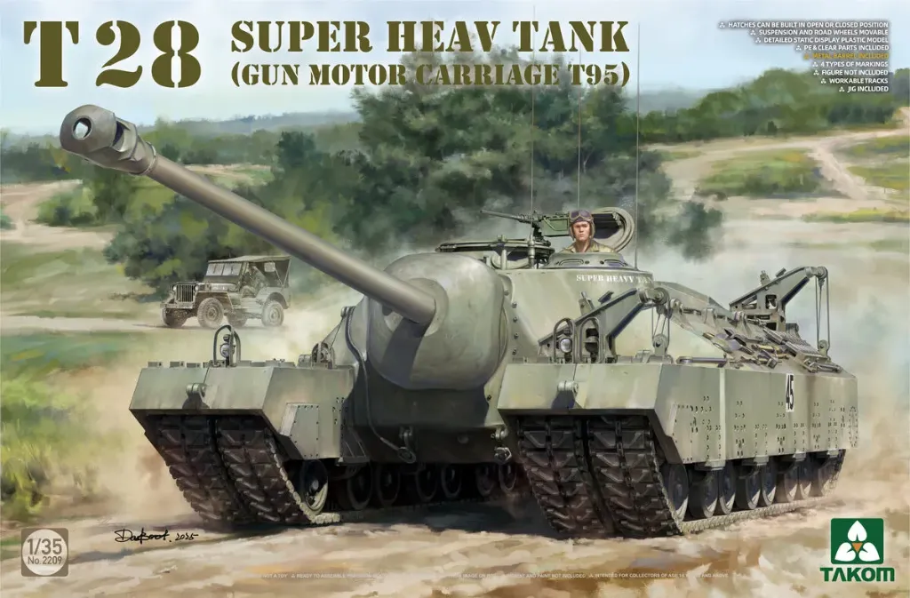 [TAK 2209] Takom: U.S. T28 Super Heavy Tank / T95 Gun Motor Carriage (1:35) │ Ref. 2209