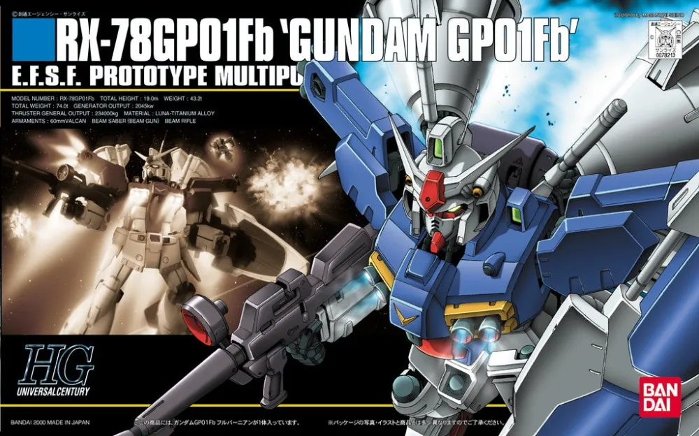 [BAI 5060392] Bandai : RX-78GPO01Fb Gundam GP01Fb • E.F.S.F. Prototype Multipurposer Mobile Suit [HG][1/144]