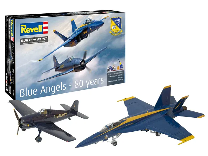 [REV 05613] Revell : Super Hornet - Hellcat Bleu Angels 80 ans (1/72) 'Colle Couleur'