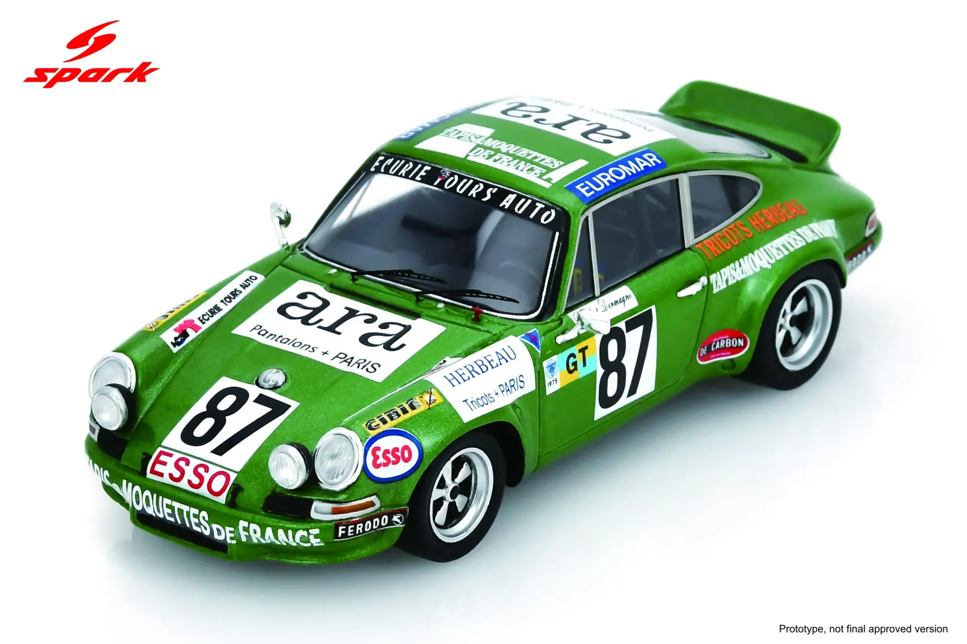 Spark : Porsche 911 No.87 20th Le Mans 24H 1975 R. Boubet - P. Dermagne (1/43)