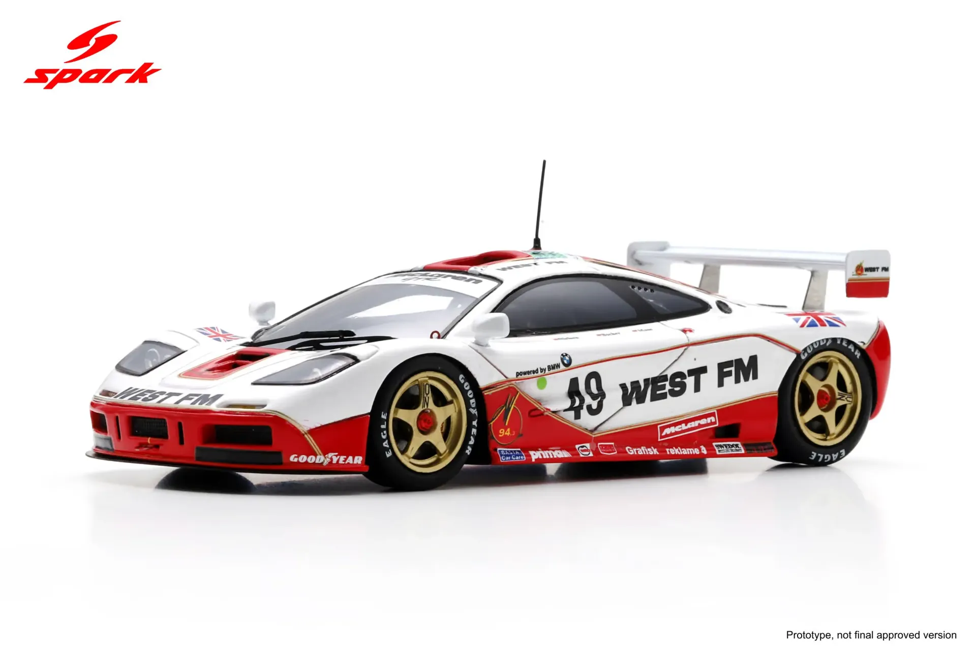 [SPK S6673] Spark : McLaren F1 GTR No.49 Le Mans 24H 1995 J. Nielsen - J. Mass - T. Bscher (1/43)