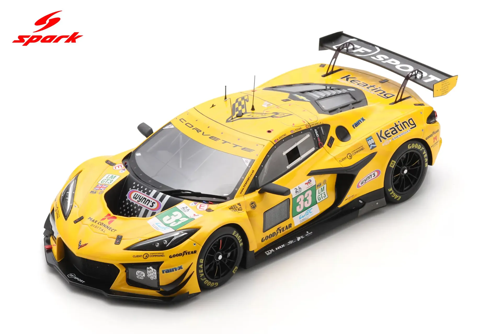 Spark : Corvette Z06 LMGT3.R No.33 TF SPORT Le Mans 24H 2025 B. Keating -  J. Edgar - D. Juncadella (1/18)