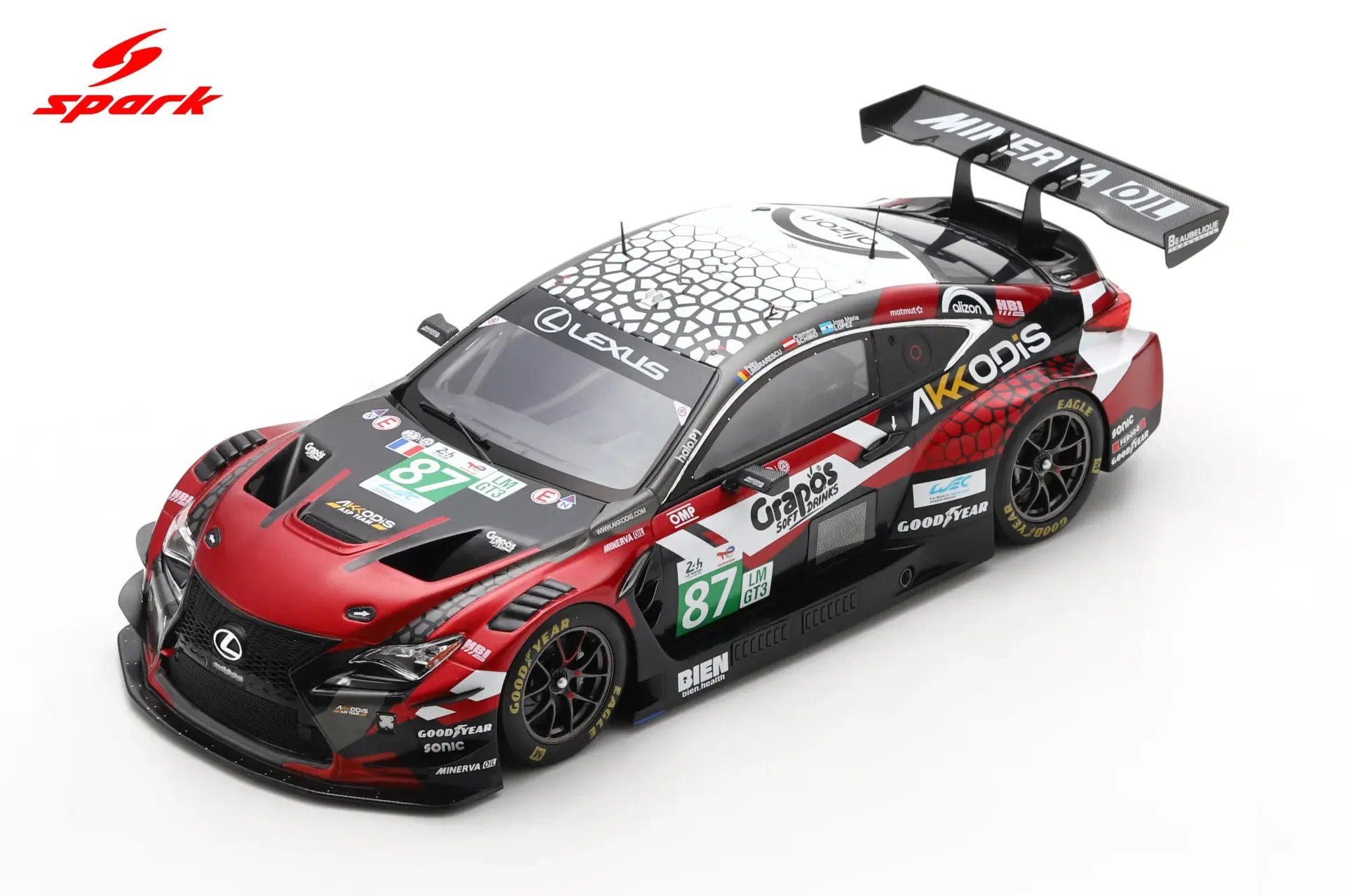 Spark : Lexus RC F LMGT3 No.87 AKKODIS ASP TEAM Le Mans 24H 2025 P. Umbrarescu - J. Lopez - C. Schmid (1/18)