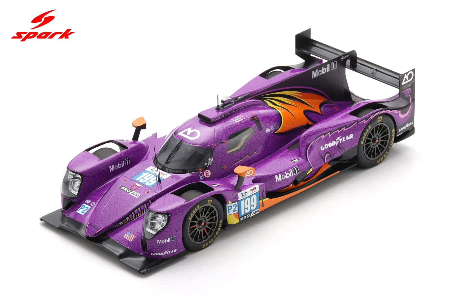 Spark : Oreca 07 - Gibson No.199 AO BY TF 3rd LMP2 class Le Mans 24H 2025 PJ. Hyett - D. Cameron - L. Delétraz (1/18)