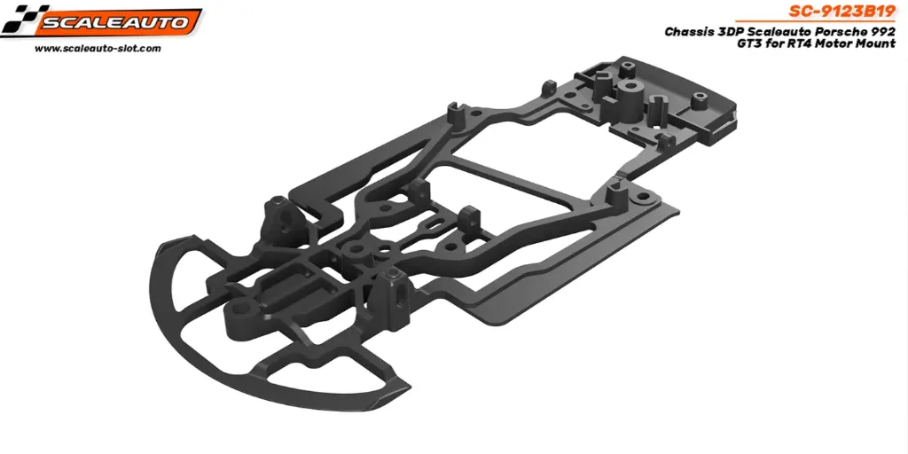 [SCT SC-9123B19] Scaleauto : Chassis 3DP Porsche 992 GT3 pour support RT4 (1/32)