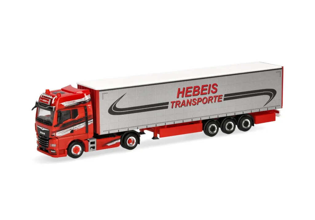 Herpa: MAN TGX GX Gardinenplanen-Sattelzug "Hebeis Transporte" (1/87)