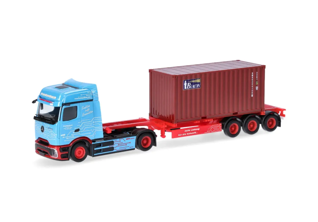 [HER 320658] Herpa: Mercedes-Benz eActros ProCabin BigSpace 20 ft. Container-Sattelzug "Frankenbach" (1/87)