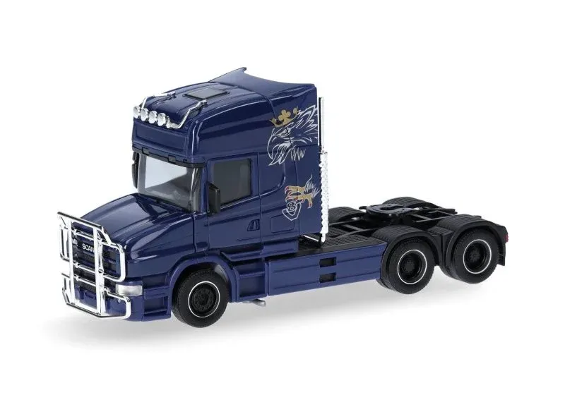 Herpa: Scania Hauber 04 Topline 3 essieux KobaltBlau (1/87)