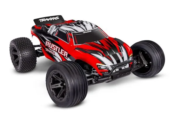 [TAX 37254-8-REDX] Traxxas : Rustler 2WD XL-5 Brushed (Ready to Run) - With Battery and Charger (Red) [TRX37254-8-REDX]