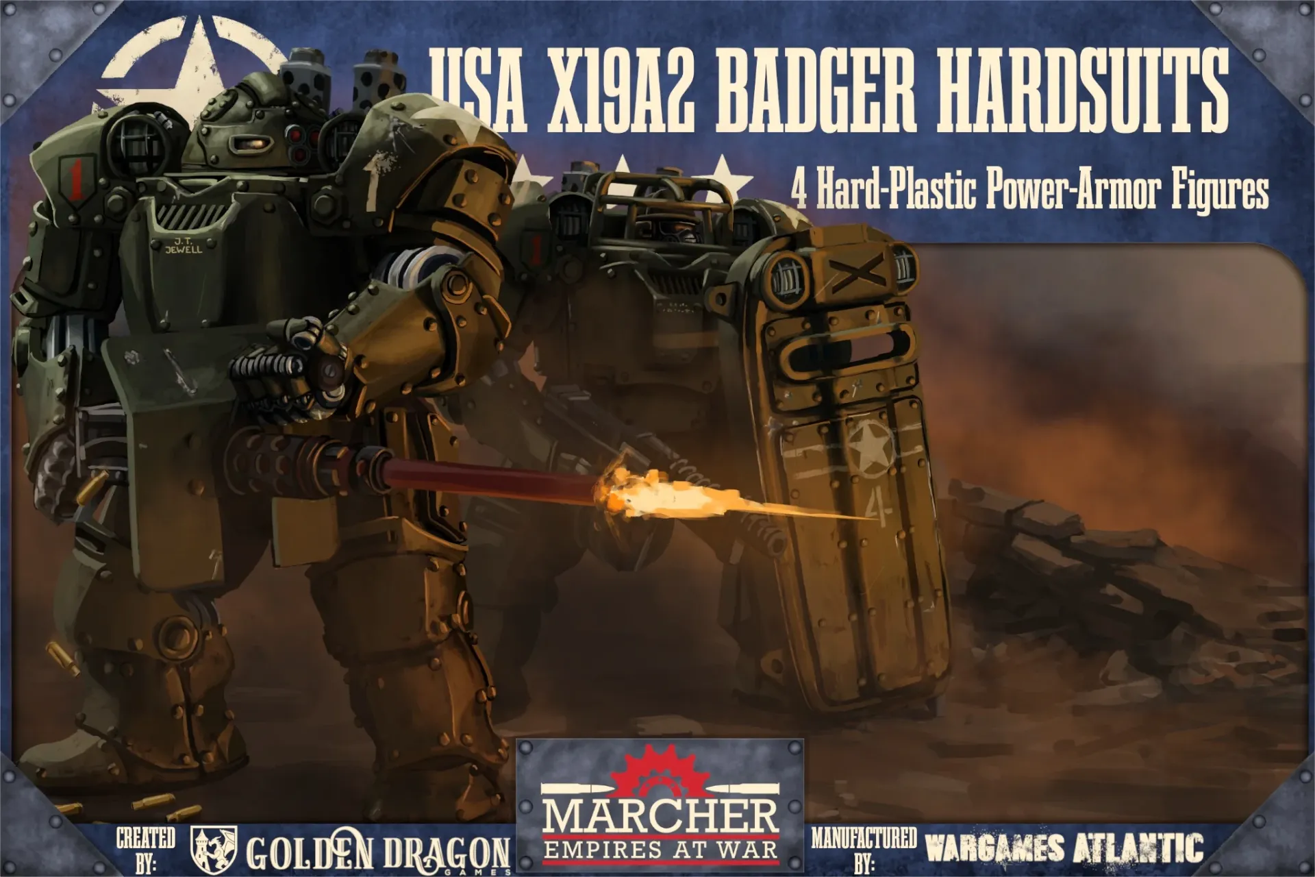 [WAA MUSA003P] Wargames Atlantic : USA X19A2 Badger Hardsuits │ Marcher Empires At War