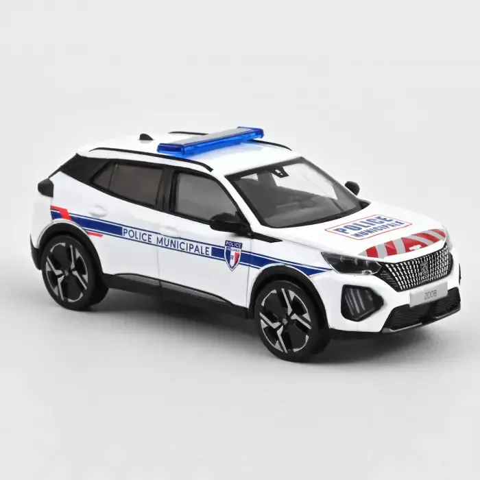 [NOR 472876] Norev : Peugeot 2008 2024 Police Municipale avec rouge/blanc (1/43)