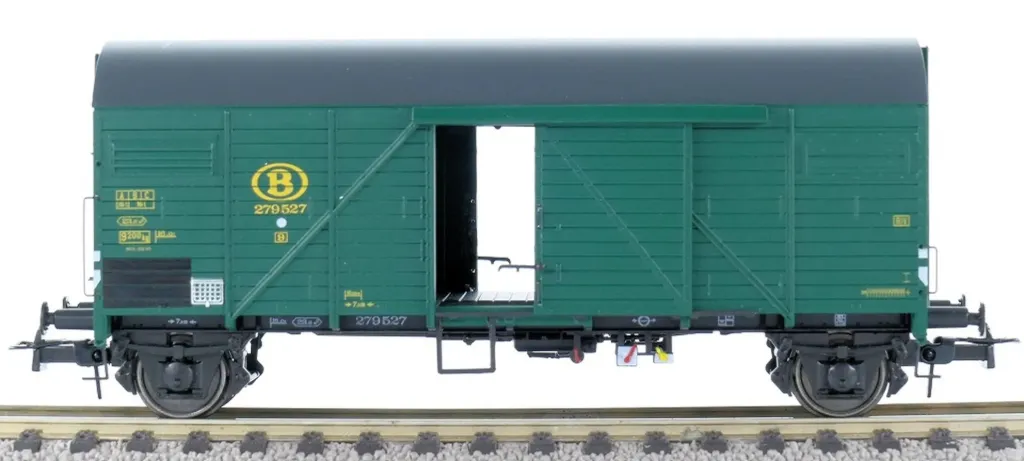 Exact-train : Wagon Couvert Vert Foncé SNCB-NMBS (DC - Époque III) • Réf. EX23756