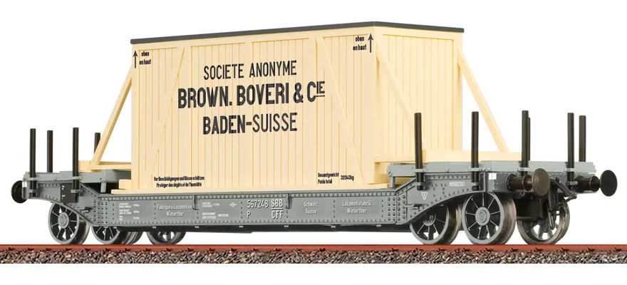 Brawa : Wagon Plat Transport Brown & Cie SBB DC Epoque II