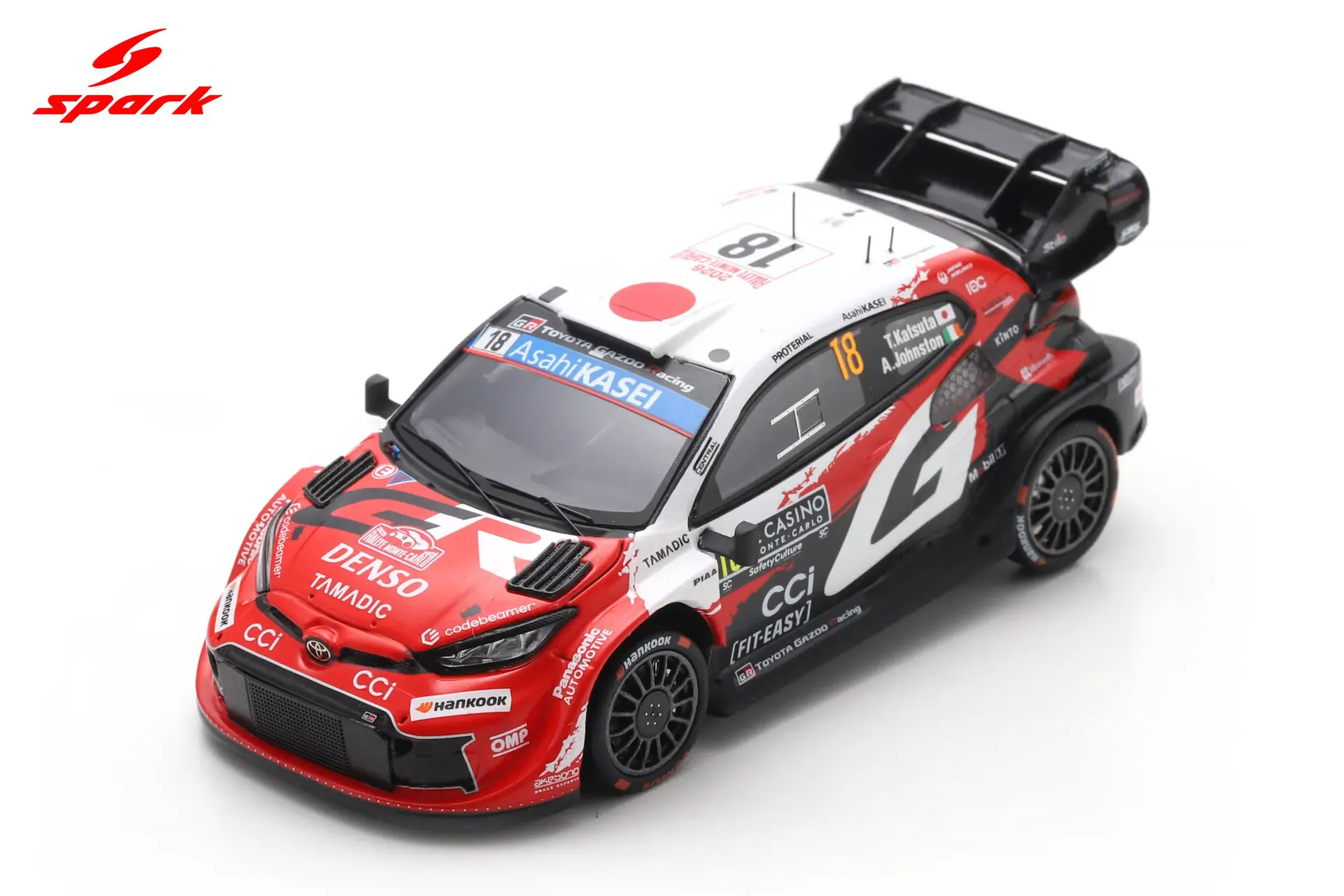 [SPK S6914] Spark : TOYOTA GR Yaris Rally1 No.18 TOYOTA GAZOO RACING WRT Monte Carlo Rally 2026 T. Katsuta - A. Johnston (1/43)