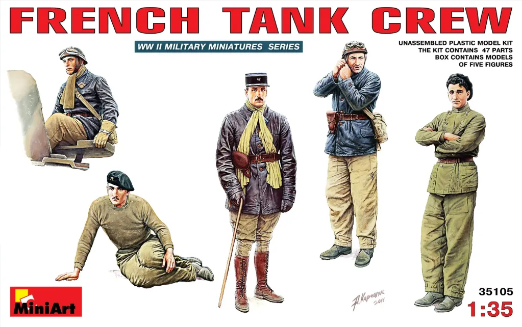 MiniArt: French Tank Crew Figures Model Kit 1/35 │ Ref. 35105