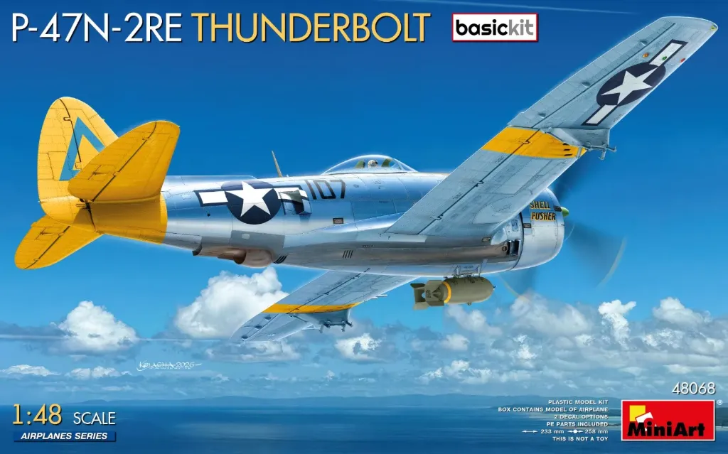 [MNT 48068] MiniArt: P-47N-2RE Thunderbolt Basic Kit Model Kit 1/48 │ Ref. 48068